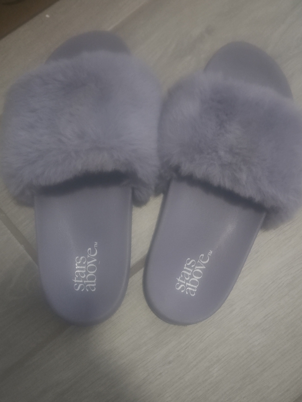 stars above Lilac Faux Fur Slide Sandals - Women's